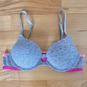 Victoria’s Secret Push-Up Multi Way Grey & Pink Bra 32B
